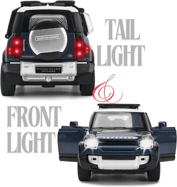 Toybot 1:32 Scale Land Rover Defender Model Car - Exclusive Alloy Metal Pullback  toys with Openable Doors, Lights, and Music Price in India - Buy Toybot 1:32 Scale Land Rover Defender Model Car - Exclusive Alloy Metal Pullback  toys with Openable Doors,